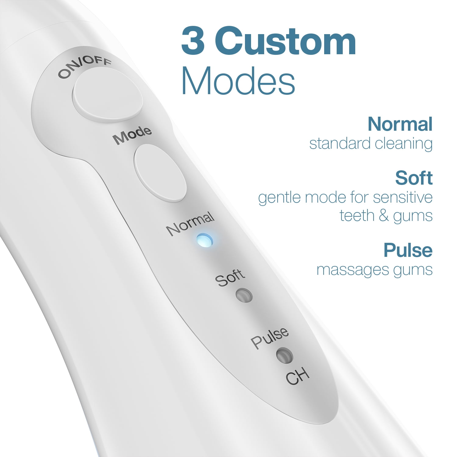 AquaSonic Aqua Water Flosser - Rechargeable Portable Oral Irrigator, 4 Tips, 3 Modes, 150ml Tank (White)