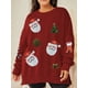 thumbnail image 5 of Sudadera con capucha y parches de purpurina navideña, camiseta vintage, ropa de calle de manga larga ajustada estilo Harajuku, camiseta para mujer, otoño e invierno 2024, 5 of 5