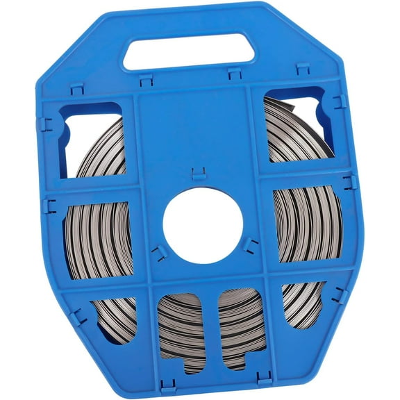 304 Stainless Steel Banding Strapping Band, 100 Feet 3/4" Width Strap Tools for Strapping 0.03" Thick Coil, in Blue Tote (3/4" Width, in Blue Tote)