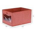 Unique Bargains Storage Cube Fabric Bin 1 Pc Collapsible Red 14.2x9.8x7