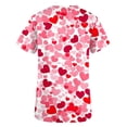thumbnail image 5 of biudgviw Women's Valentine V Neck Shirt Heart Print Short Sleeve Graphic Tops Loose Casual T-Shirt with Pockets Festival Outfits, 5 of 5