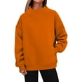 thumbnail image 3 of Women's Hoodless Solid Color Pullover Sweater with Side Pocket Long Sleeve Crewneck Soft Comfortable Casual Wear for Everyday Outfits Womens Casual Pullover Tops Long Sleeves Casual Shirts, 3 of 5