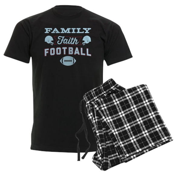 CafePress - Family Faith Football Men's Dark Pajamas - Men's Dark Loose Fit Cotton Pajama Set