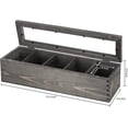 thumbnail image 2 of MyGift 5-Compartment Rustic Gray Wood Tea Bag Box with Clear Lid, 2 of 6