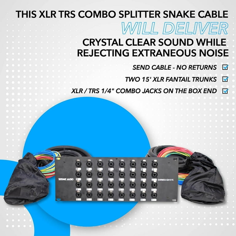 Seismic Audio Altavoces XLR hembra a ¼ TRS Patch Cables, 2 pies
