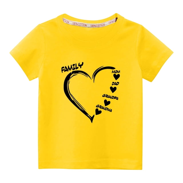 MeetoTime T-shirt à Manches Courtes pour Garçons et Filles, Col Rond, Coton, 3-10 Ans