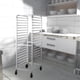 thumbnail image 4 of Rack Espiguero Panadero Carrito 20 Charolas Con Ruedas Rejilla para bandejas de panecillos para bandejas completas y medias bandejas, cocina, restaurante, pizzería, hogar y hotel, 4 of 7