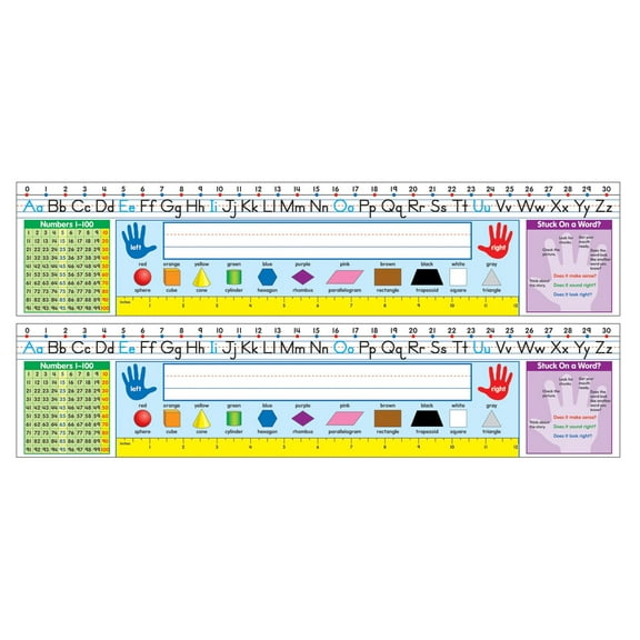Carson Dellosa Education Quick Stick Traditional Manuscript Name Plates Grade 1-2, 30 Per Pack, 2 Packs