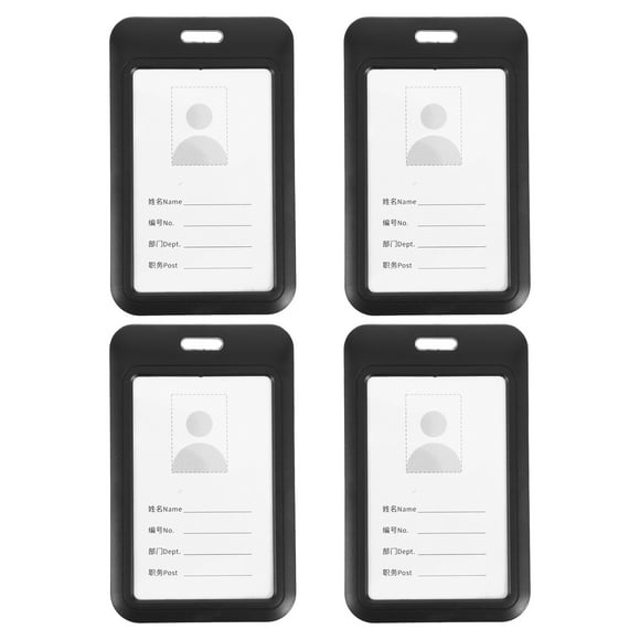 KAKOWELY clear id badge holder 4pcs ID Badge Holders with Clear Window Vertical Card Case Hard Card Case Plastic Card Case for ID Cards Badge Holder Case4.33"X2.76"X0.2"