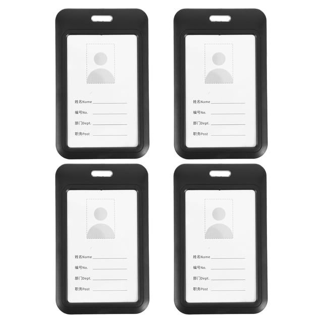 4pcs ID Badge Holders with Clear Window Vertical Card Case Hard Card Case Plastic Card Case for ID Cards Badge Holder Case