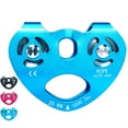 thumbnail image 3 of Zip Line Trolley Double Pulleys Hanging Device Caving Professional Aluminum Alloy Zip Tool Rope Fixator 25KN Tandem Wheels Climbing Pulley for Outdoor Use Black, 3 of 9