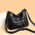 thumbnail image 2 of Women's Soft Leather Shoulder Bag - Multi-Zip Spacious Handbag for Daily/Work/Travel - Stylish & Practical Design, 2 of 6