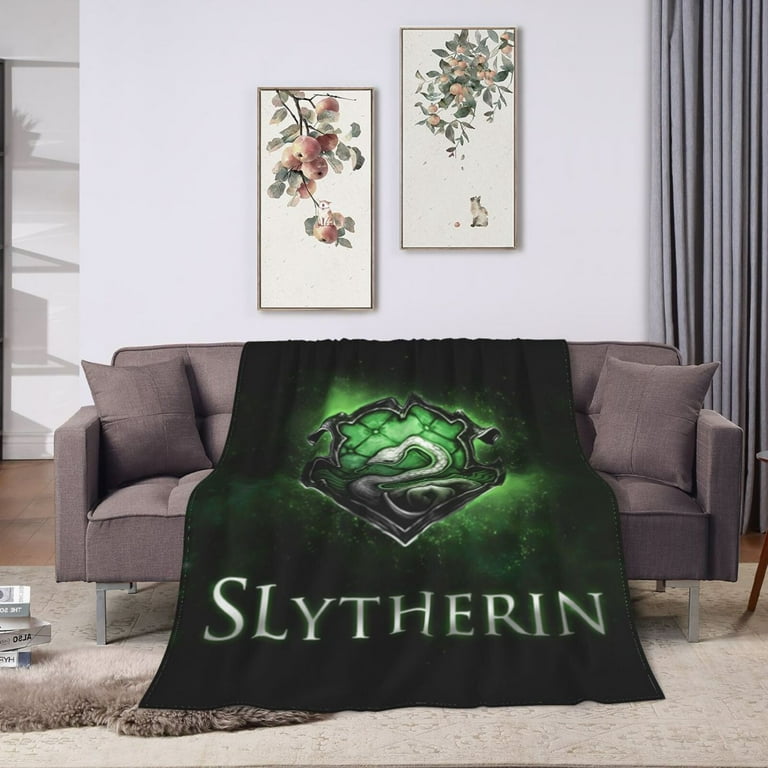Harry Potter Slytherin Blanket Soft Warm Flannel Air Conditioning Blanket Throw Blankets For Bed Couch Sofa Bedroom Living Room All Season 40