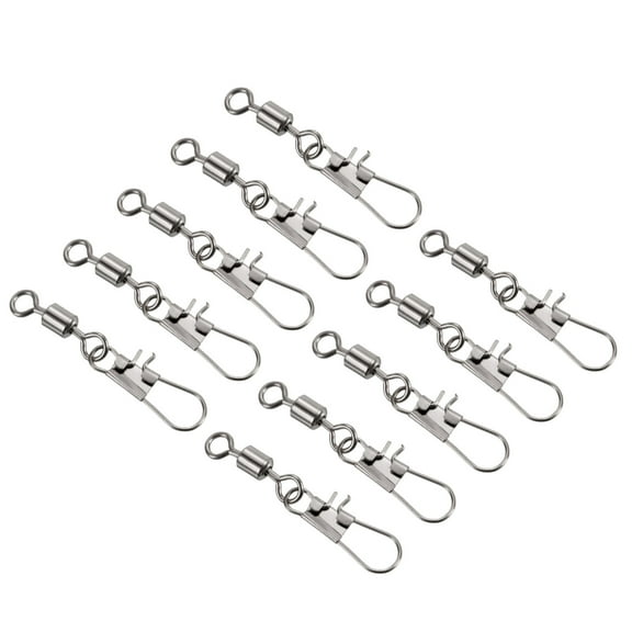 33LBS Copper Iron Fishing Rolling Swivel with Interlock Snap, Black 20 Pack