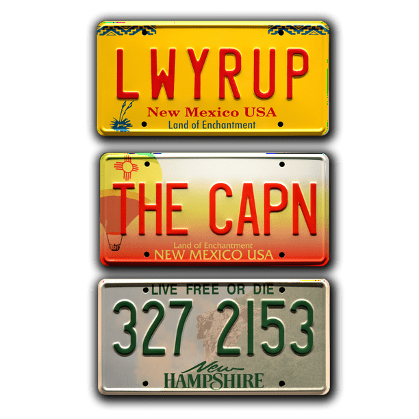 Breaking Bad LWYRUP + THE CAPN + 327 2153 Metal Stamped Replica Prop License Plate Combo