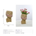 thumbnail image 3 of Head Planter Face Flower Pot, Woman Face Planter Unique White Head Planters for Indoor Outdoor Plants, Novelty Plant Pot Cute Lady Head Vase with Drainage Hole-Gray, 3 of 5