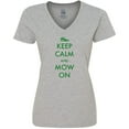 thumbnail image 3 of Inktastic Keep Calm and Mow on Zero Turn Women's V-Neck T-Shirt, 3 of 5