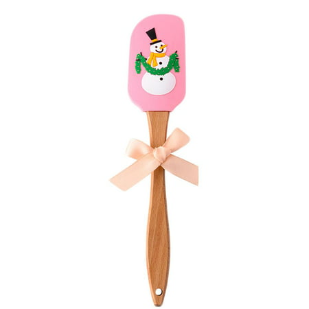 

Atralife Silicone shovel Silicone Butter Spatula Cream Mixing Scraper with Wooden Handle for Christmas Decoration Baking