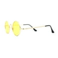 thumbnail image 3 of Retro Stoner Pimp Micro Round Circle Pop Color Lens Sunglasses Gold Yellow, 3 of 4