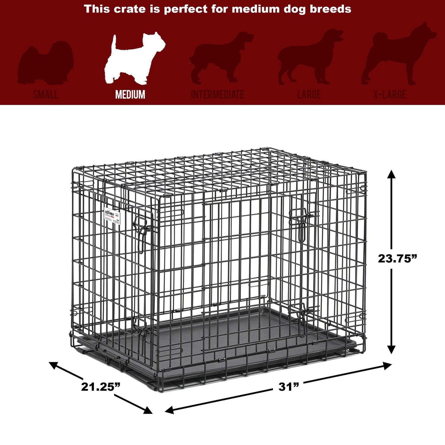 MidWest Ultima Pro Double-Door Folding Dog Crate