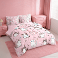 thumbnail image 4 of Manfei Kawaii Cat 7-Piece Bedding Comforter Set For Boys Girls,Cats Print Kawaii Cartoon King Bedding Sets Cute Kitten Pink Animal Themed Reversible, 4 of 8