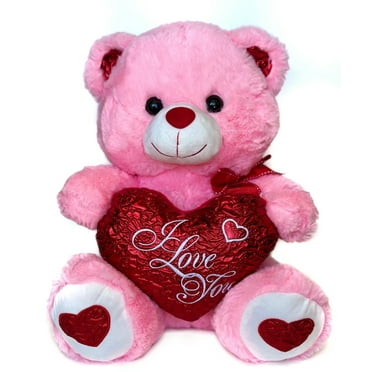 15 Inch Red Musical Valentine Bear with I Love You Heart and Light up ...