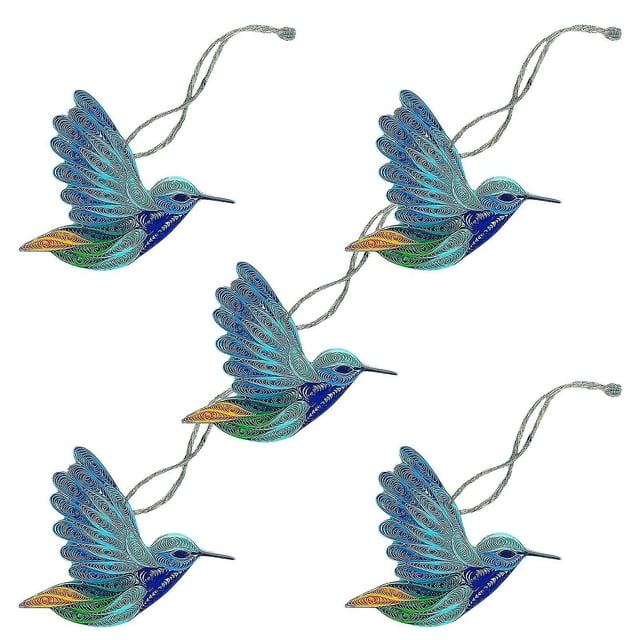 Ventana de pájaro manchada, adorno de colibrí acrílico iridiscente, decoración de pájaros