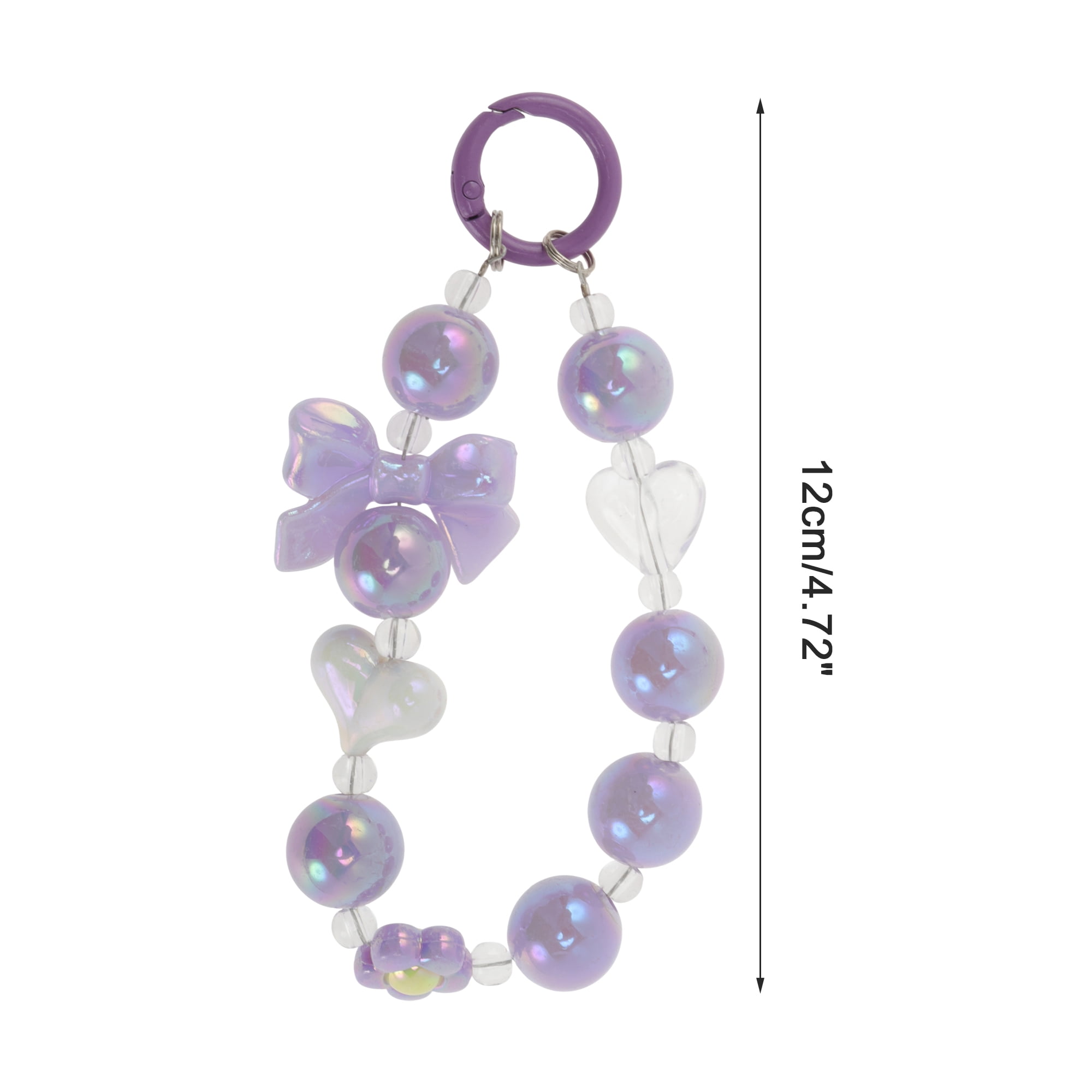 Unique Bargains Heart-Shaped Bow Phone Charm 1 Piece Purple