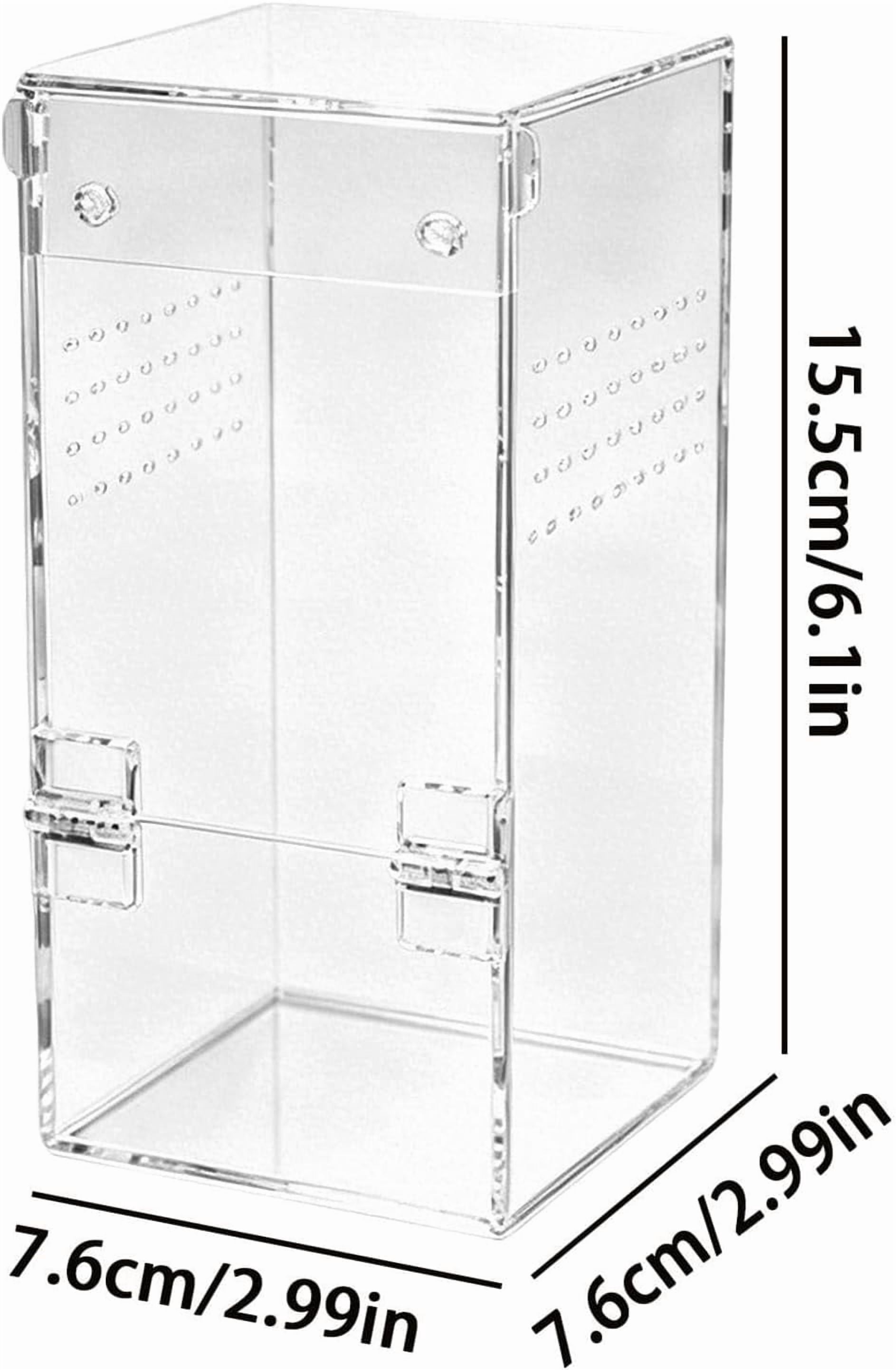 Acrylic Jumping Spider Enclosure, Magnetic Door Terrarium for Display and Observation