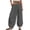 Gray -BF35, variant on Womens Balloon Pants Summer Flowy Wide Leg Pants Cotton Linen Drawstring Vacation Beach Pants Black XL