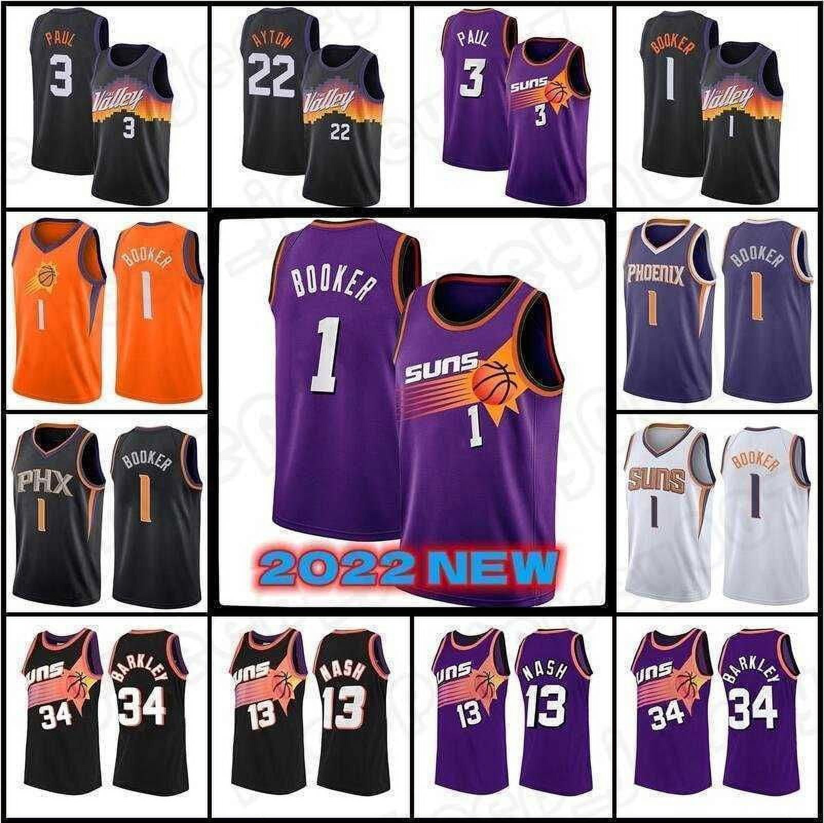 NBA_ Jersey Basketball''nba''Phoenix''suns''Devin 1 Booker Chris 3 Paul 2022-23  City Purple DeAndre 22 Ayton 