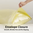 thumbnail image 4 of Flxxie Satin Body Pillow Cover - Ultra Soft Cooling 20"x54" Pillowcase for Hair & Skin, Anti Wrinkle - Envelope Closure - 1 Pack - Light Yellow, 4 of 5