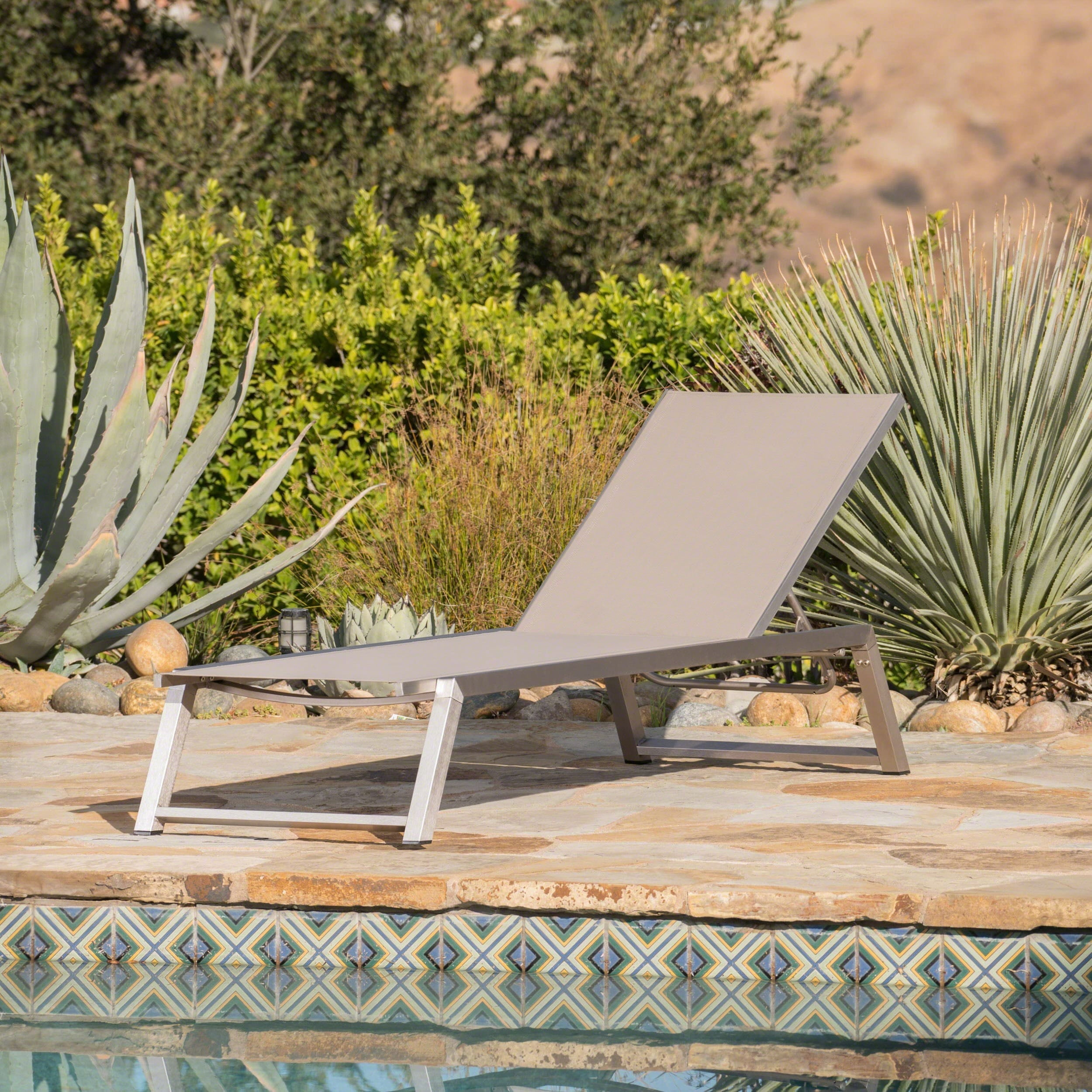 Myers Outdoor Aluminum Mesh Chaise Lounge