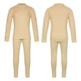 thumbnail image 2 of iiniim Girls Thermal Underwear Set Solid Color Long Johns Base Layer Top T-Shirt with Leggings Set Yellow 9-10, 2 of 7