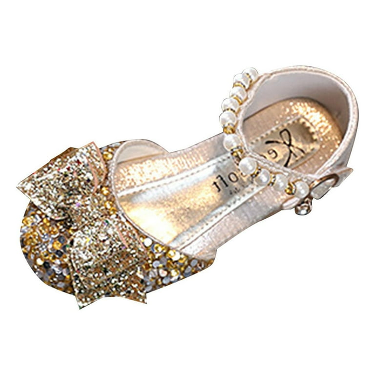 KaLI_store Girls' Sandals Girls Flat Sandals Princess Open Toe Sandal with  Adjustable Strap Summer Flat Shoes Pink,11 