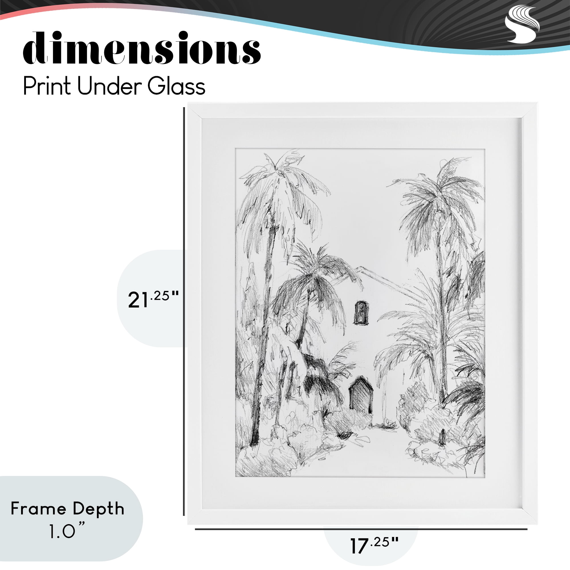 Stupell Industries Island Church Sketch White Framed Print Under Glass, design by Lanie Loreth