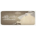 thumbnail image 1 of Bridal Shower Kitchen Mat, Bride Party Wedding Dress Romantic Letterings Design Print, Plush Decorative Kitchen Mat with Non Slip Backing, 47" X 19", Pale Brown White, by Ambesonne, 1 of 1