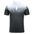 thumbnail image 6 of Aideaone Men Golf Polo Shirts Short Sleeve Button Down Gradient Tropical 3D Print Dry Fit Moisture Wicking Athletic Performance Shirt, 6 of 7
