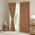 thumbnail image 3 of Homewish Fashion Buffalo Plaid Blackout Curtains Set of 2 (52x84 Each), Brown Modern Checkered Window Curtains, Teens Kids Adult Curtains and Drapes, Black Out Curtains Room Decor, 3 of 6
