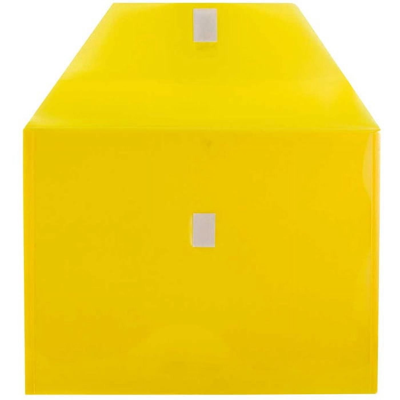 JAM Paper Plastic Envelopes with Hook & Loop Closure, Letter Booklet, 9 3/4 x 13, Yellow, 3/Pack