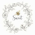 thumbnail image 2 of Coulter, Cynthia 12x12 White Modern Wood Framed Museum Art Print Titled - Bee  Sentiment Wreath IV-Sweet, 2 of 4