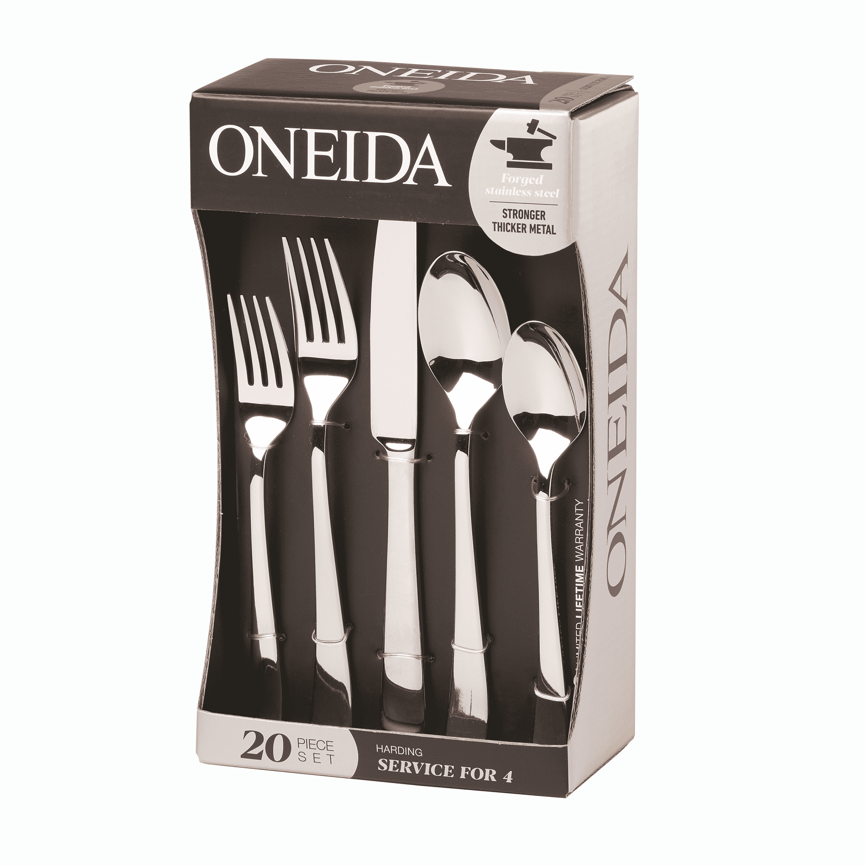 (2 pack) Oneida Harding 20-Piece Stainless Steel Flatware Set
