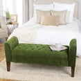 thumbnail image 4 of HomePop Velvet Storage Bench Settee, Green, 4 of 12