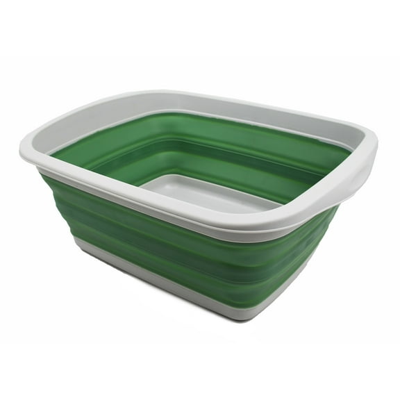 SAMMART 10L (2.6 Gallon) Collapsible Tub-Foldable Dish Tub-Portable Washing Basin-Space Saving Plastic Washtub