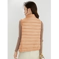 thumbnail image 5 of Wenseny Women’s Stand-up Collar Padded Warm Puffer Vest Zipper Outerwear Quilted Coat Orange 3XL, 5 of 7