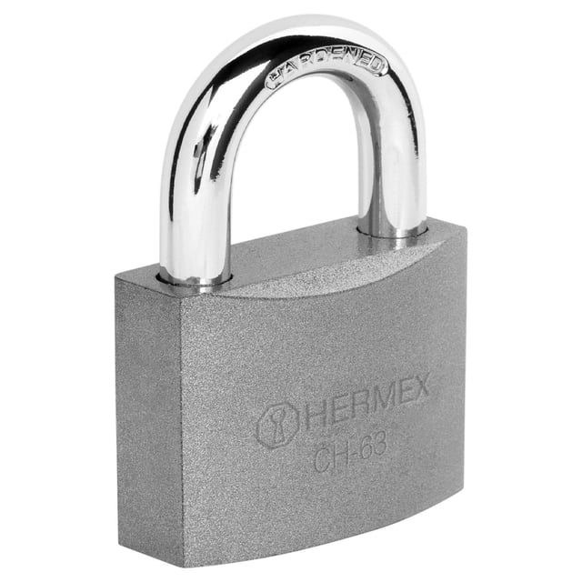 Candado de hierro, 63mm, gancho corto, caja Hermex Hermex CH-63