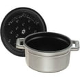 thumbnail image 4 of Staub Cast Iron 0.25-qt Mini Round Cocotte - Graphite Grey, 4 of 9