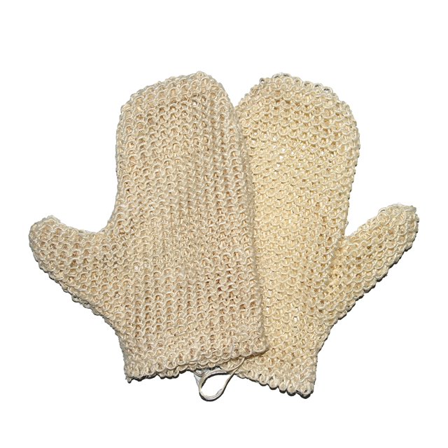 Clásico Natural Sisal Baño Spa Ducha Depurador Esponja Fibra Guante Mitt Suavizar Renovar la piel Antienvejecimiento Ecológico Paquete de 2