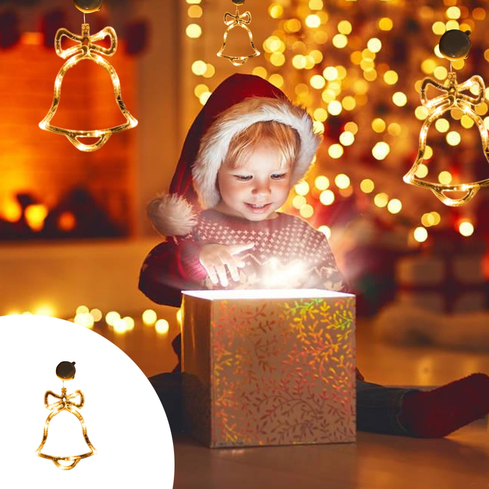 Guirlande Rideau Noël Fenêtre - Flocons De Neige LED - 8 Modes & Minuterie - Avec Ventouses - Lot De 2 - 6