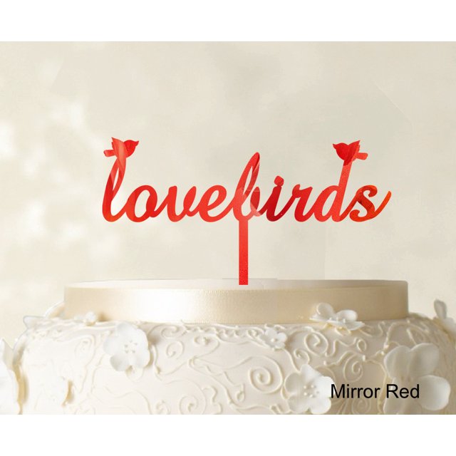 Love Birds Wedding Cake Topper Custom Cake Topper Color Option Available 6-7 Inches Wide